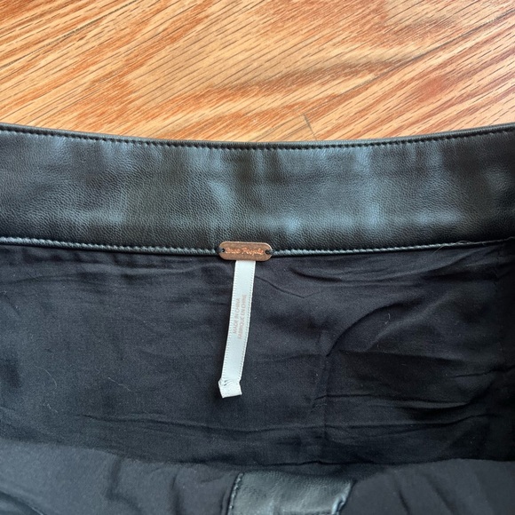 Free People Black Leather Button-Up Skirt - Picture 3 of 4